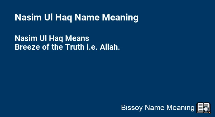 Nasim Ul Haq Name Meaning